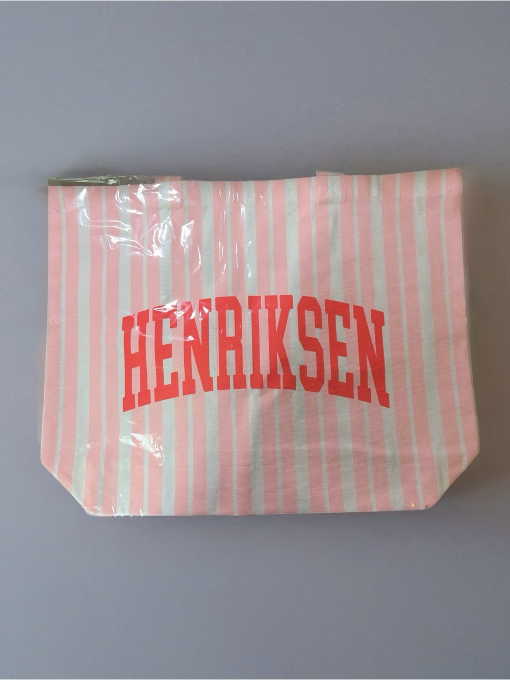 Ole Henriksen Pink & White Striped Canvas Tote Bag Limited Edition NEW